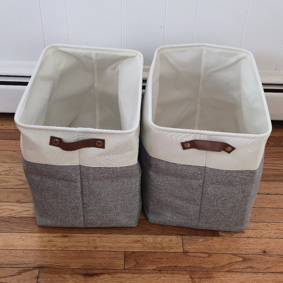 2 Large Fabric Storage Baskets | 25.5L Storage Bins, Linen Closet Baskets - Picture 10 of 10